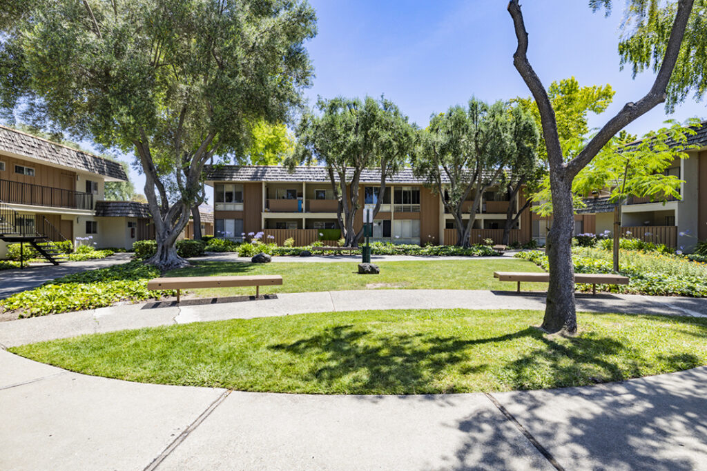 Exterior walkways at Sundale Apartments