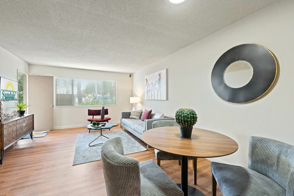 Sundale Apartments interior dining area and living room